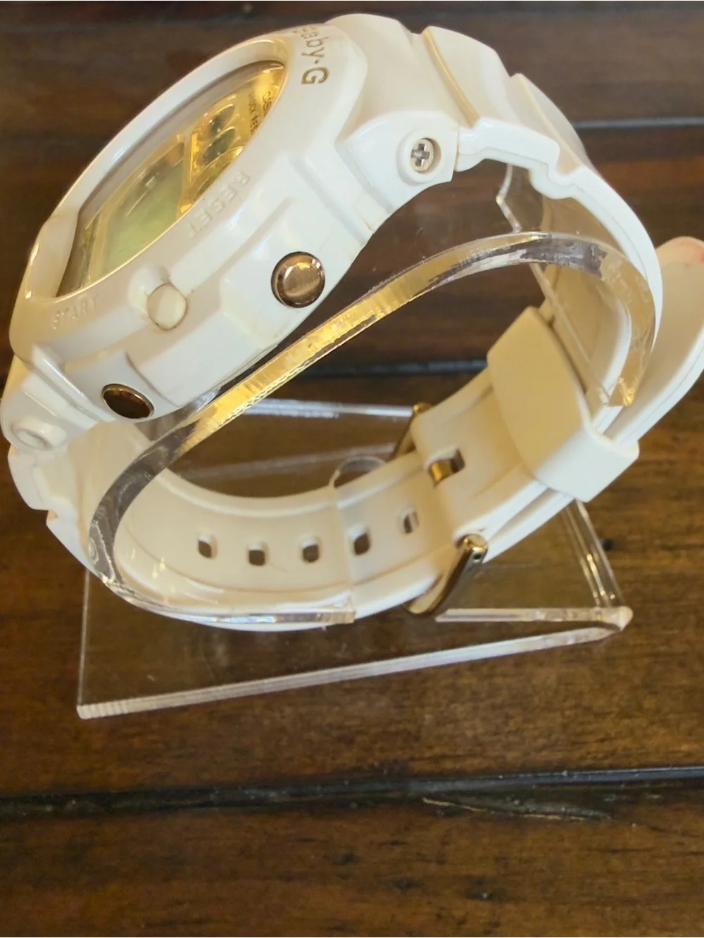 Casio Baby-G White Digital Watch Metallic Gold Face BG-6901